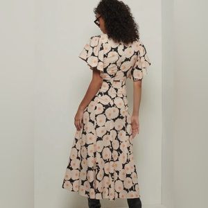 DEREK LAM 10 CROSBY Romilly Flutter Dress In Black Multi